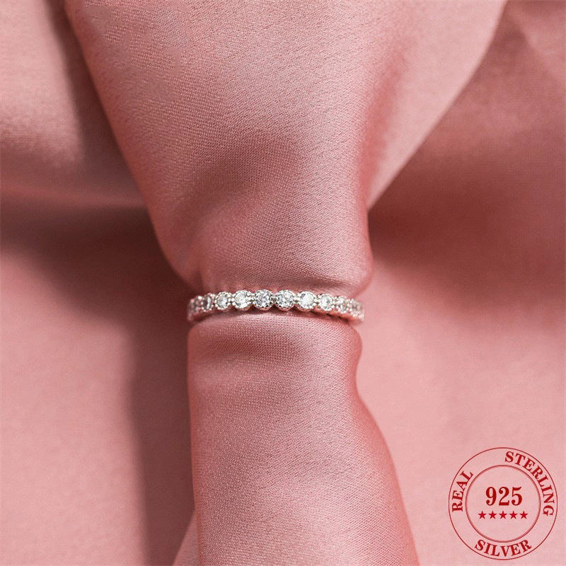 Eternity Round Cut Wedding Band In Sterling Silver Shineofdiamond