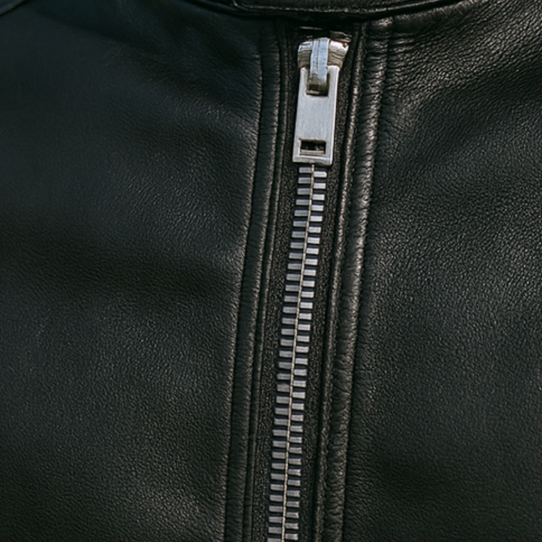 Neil - Standing Collar Leather Jacket - CASA LARO – CAAYSHOP